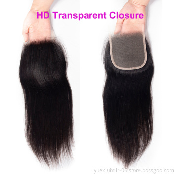 Hot Seller Cuticle Aligned Brazilian Hair Transparent Lace Closure Lace Frontal Transparent 13x4